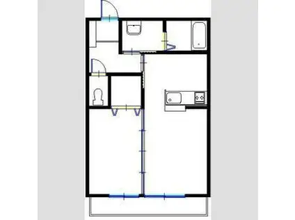 NKハイツ(1LDK/1階)の間取り写真