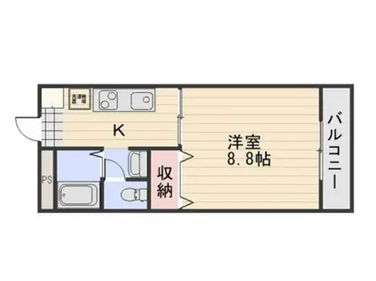 ディアスUIII(1K/3階)の間取り写真