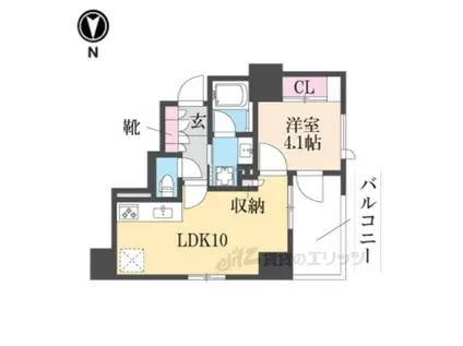 シーンズ京都鴨川河原町(1LDK/6階)の間取り写真