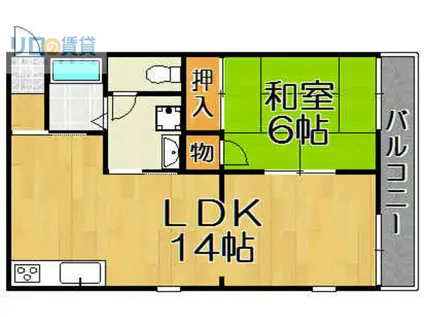 マサゴハイツ7(1LDK/1階)の間取り写真