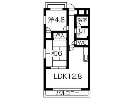 サンコーポフジ(2LDK/4階)の間取り写真