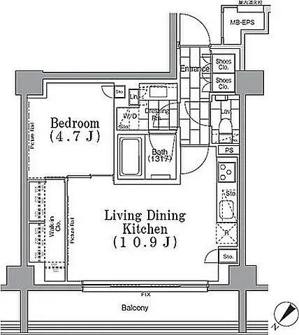 ONE ROOF FLAT TSUKISHIMA(1LDK/3階)の間取り写真