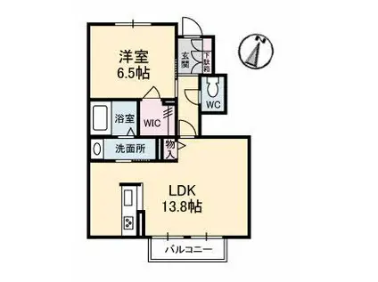グリナージュ(1LDK/1階)の間取り写真