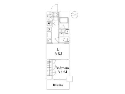 パレステージ西新井みどり公園(1DK/4階)の間取り写真