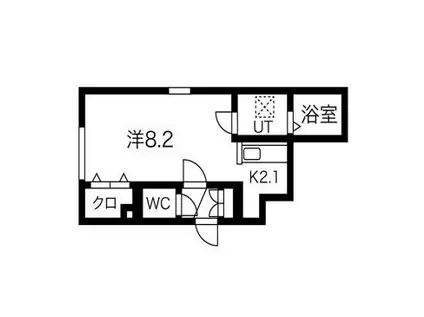 グランディールロワ(1K/1階)の間取り写真