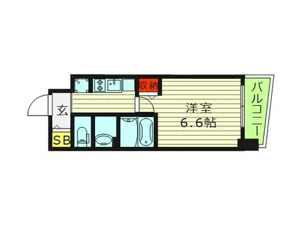 レジデンス吉野(1K/7階)の間取り写真