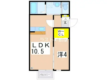 AQUA(1LDK/2階)の間取り写真