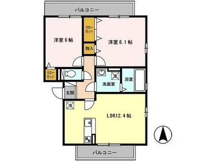 グランアトリオ神戸西C棟(2LDK/3階)の間取り写真