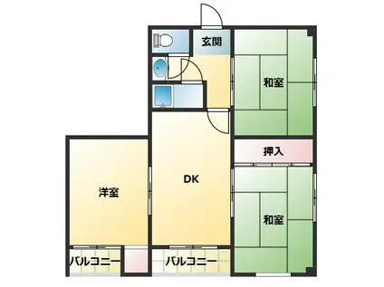 プレジール中野(3DK/5階)の間取り写真