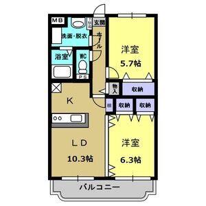 Y&Mコラール(2LDK/3階)の間取り写真