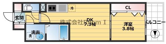 CITY PAL CREST TANIMACHI(1DK/8階)の間取り写真