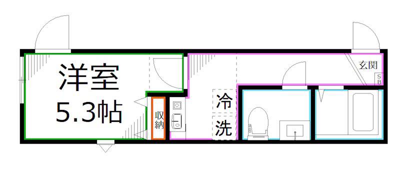 西国分寺エスプリ(1K/1階)の間取り写真