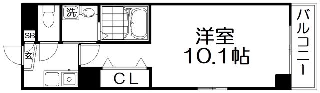 グッドハーベスト(1K/6階)の間取り写真