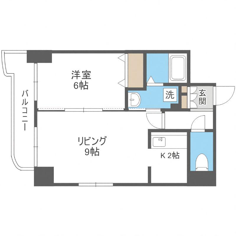 ティアラ豊平第二(1LDK/5階)の間取り写真