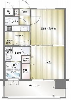 エンクレスト薬院II(2K/7階)の間取り写真