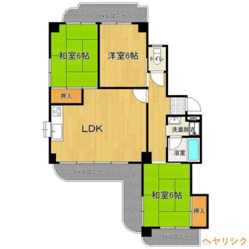 CERES藤見が丘(3LDK/4階)の間取り写真