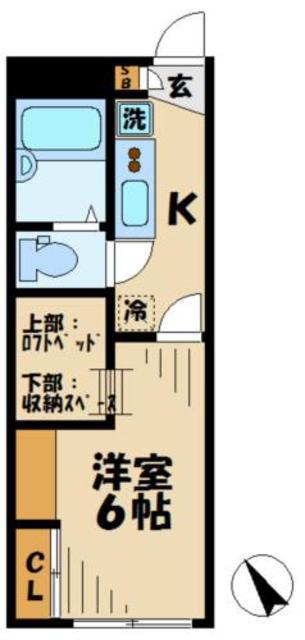 レオパレスグローリア(1K/2階)の間取り写真