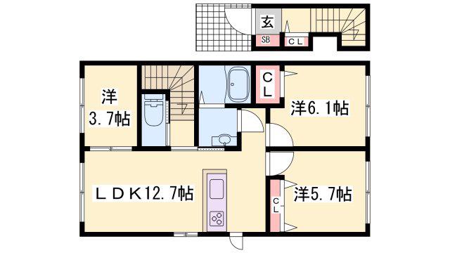アリスティオ(3LDK/2階)の間取り写真