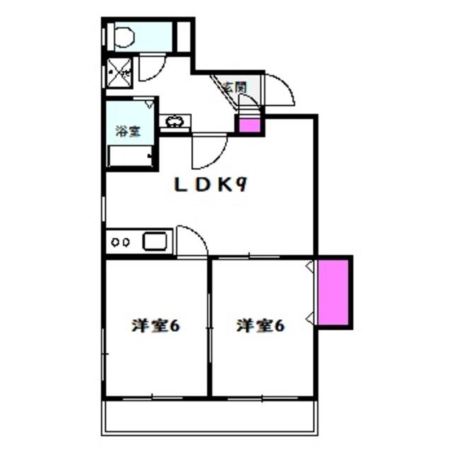 メゾンロイヤルヒロ(2LDK/5階)の間取り写真