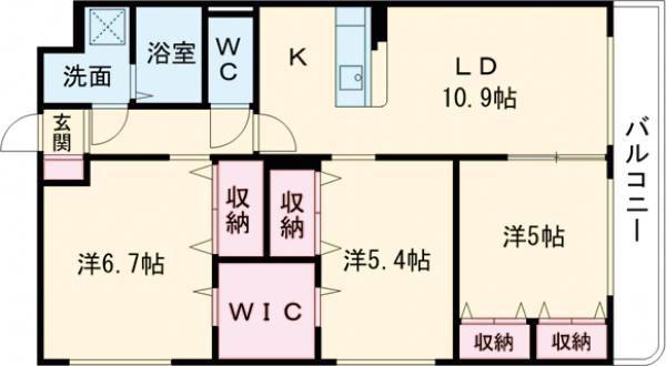 ユーミー桜(3LDK/2階)の間取り写真
