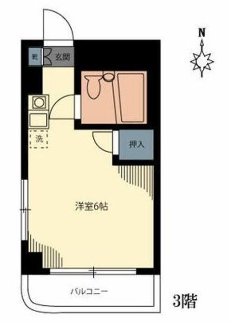 小島屋ビル(ワンルーム/3階)の間取り写真
