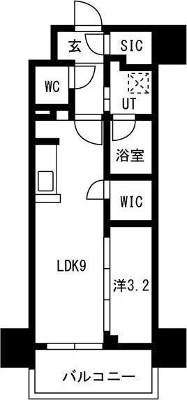 メイクスアート名駅ウエスト(1LDK/14階)の間取り写真
