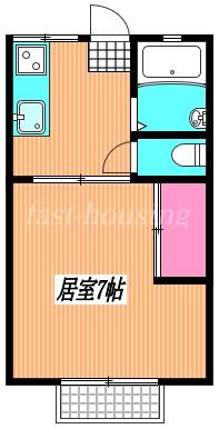 大澤ハイツ(1K/1階)の間取り写真