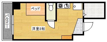 アクアコート宇品(ワンルーム/6階)の間取り写真