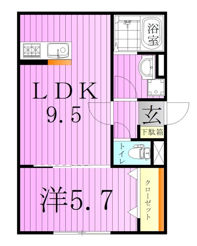 IRIS COURT TX六町(1LDK/2階)の間取り写真