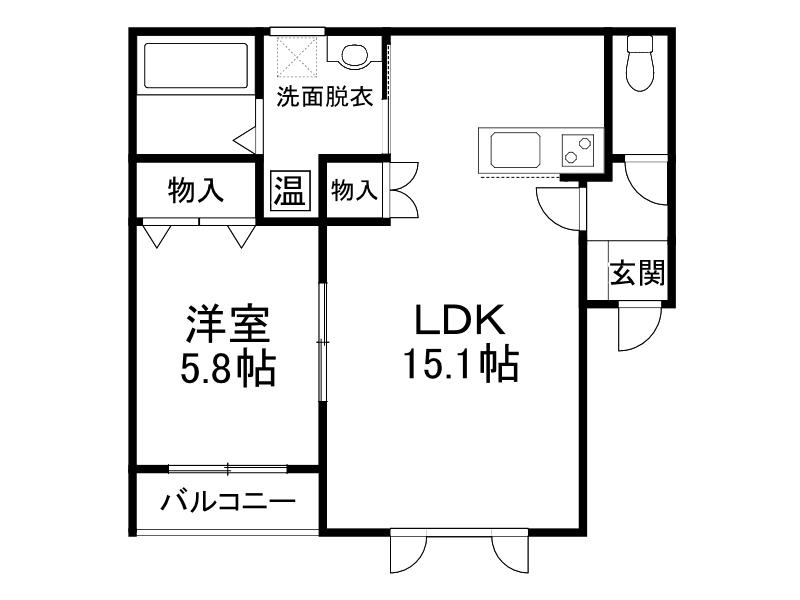 LAULEA9条(1LDK/2階)の間取り写真