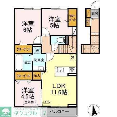 ル・グランIII(3LDK/2階)の間取り写真