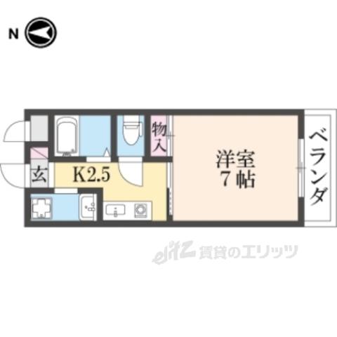サニーウェル新石切(1K/2階)の間取り写真