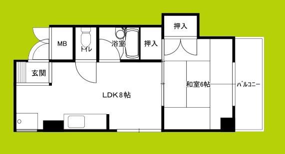 シティハイツ玉出(1LDK/4階)の間取り写真