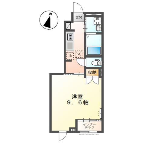 アヴァンスコート 高田(1K/1階)の間取り写真