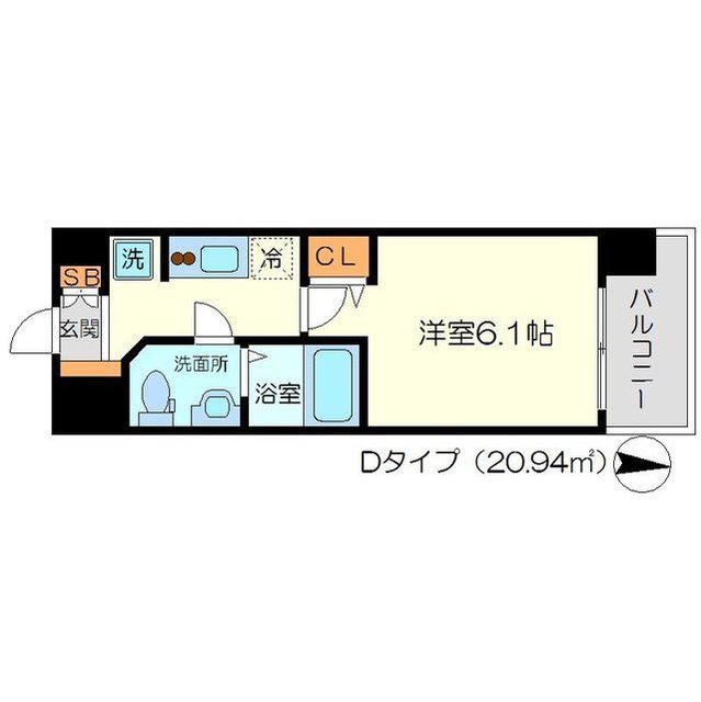 リッツ新大阪(1K/10階)の間取り写真