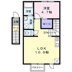 ヴィレッタ(1LDK/2階)の間取り写真