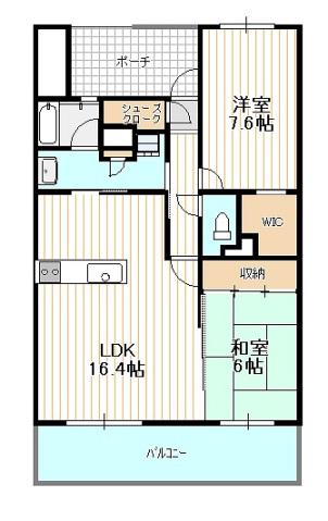 ひろしまガーデンガーデンサウスタワー(2LDK/4階)の間取り写真