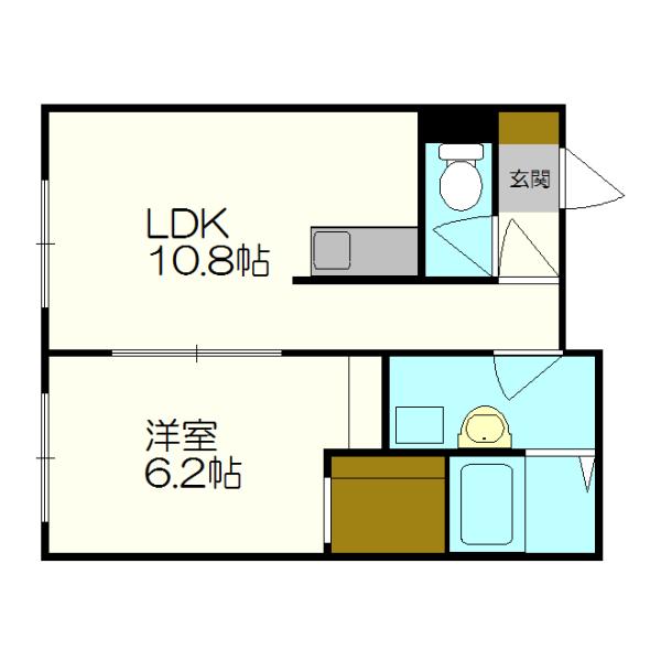 GOUP美沢(1LDK/3階)の間取り写真
