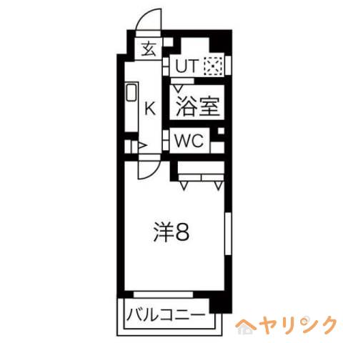 アールズコート一社(1K/2階)の間取り写真
