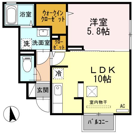 サンクレール(1LDK/1階)の間取り写真