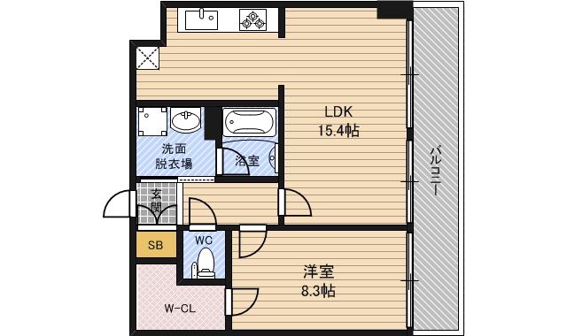 クラウディア野江(1LDK/1階)の間取り写真