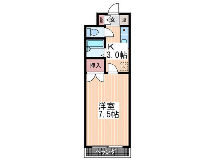 TANAKAビル(1DK/4階)の間取り写真
