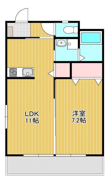 プチ・メゾン(1LDK/2階)の間取り写真
