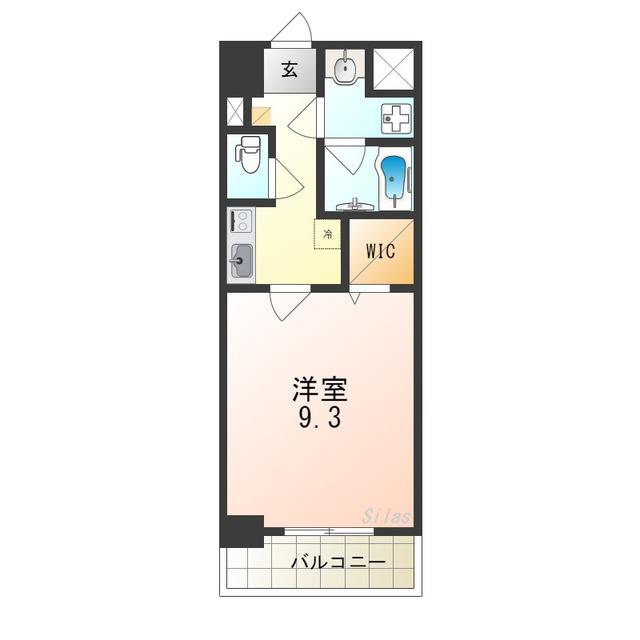 コージーコート(1K/8階)の間取り写真