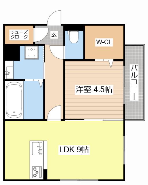 エスポワール(1LDK/2階)の間取り写真