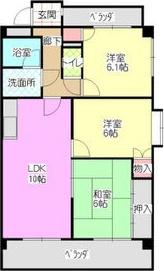 スカイコートウスイ(3LDK/6階)の間取り写真