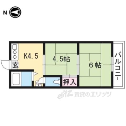 うずらマンション(2DK/2階)の間取り写真