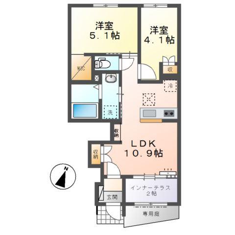 フラーゴラ(2LDK/1階)の間取り写真