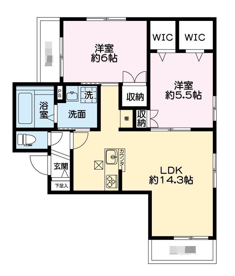 メゾンペール(2LDK/1階)の間取り写真