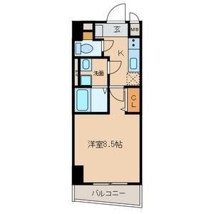 ゲートウェイ尾頭橋(1K/4階)の間取り写真